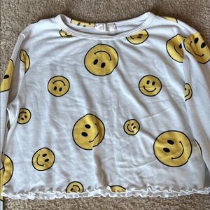 Smiley Face White and Yellow Altar’d State Pajama Top